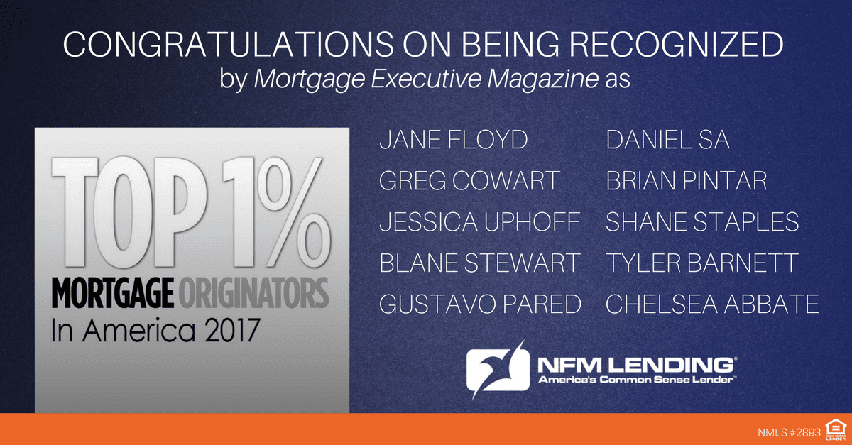 Top 1% Mortgage Originators in America 2017